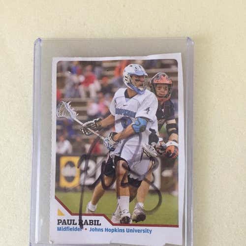 Paul Rabil Hand Signed College Lacrosse Card!!