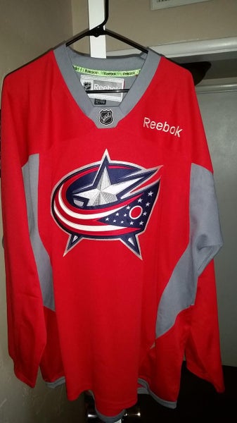 Red columbus blue jackets practice jersey