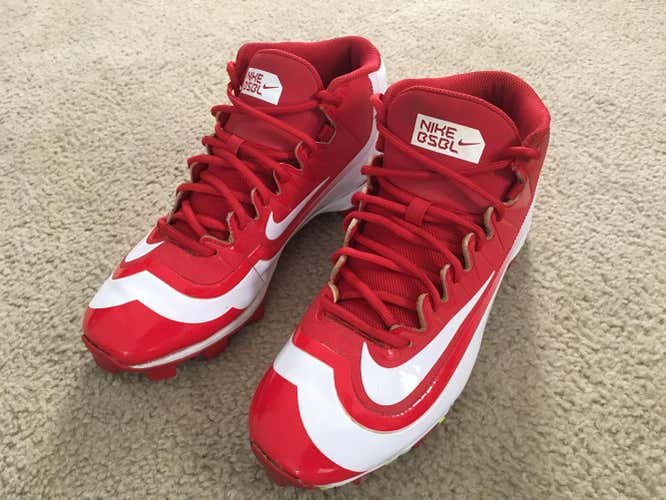 Nike Huarache mid-top molded baseball cleats size 9.5 (used)
