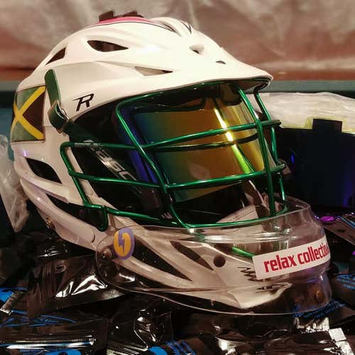Limited Edition Custom Jamaica Lacrosse Helmet with SHOC Visor