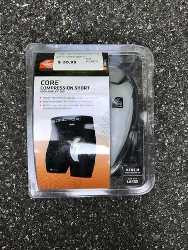 Black compression shorts with cup