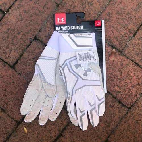 NEW - Under Armour Yard Clutch Adult Large White Batting Gloves Original Packaging