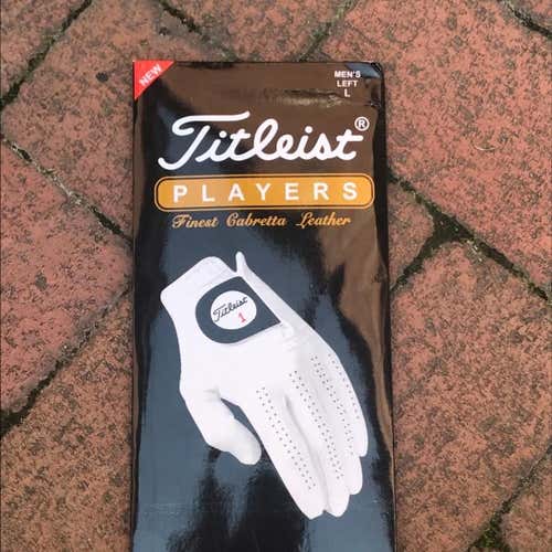 NEW - Titleist Players Series Men's Large White Left Hand Golf Glove - Right Hand Golfer