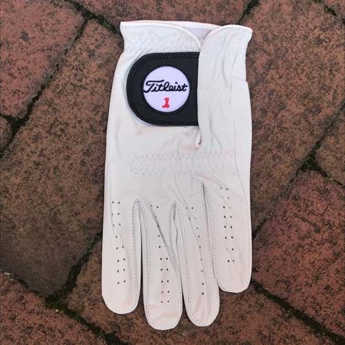 NEW - Titleist Player Series Men's XL Extra Large White Left Hand Golf Glove - Right Hand Golfer