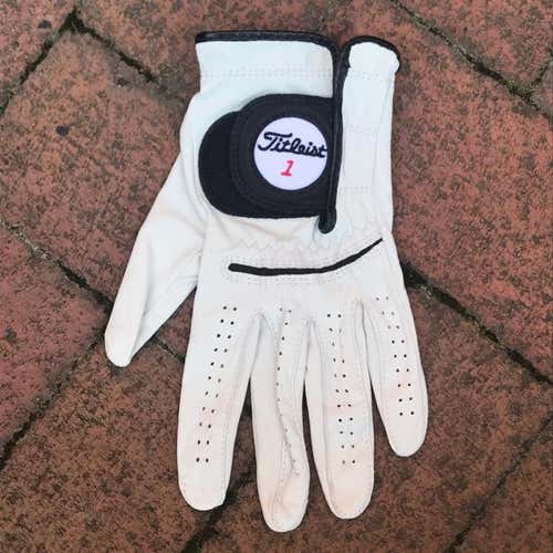 NEW - Titleist Permasoft Men's Large White Left Hand Golf Glove - Right Hand Golfer