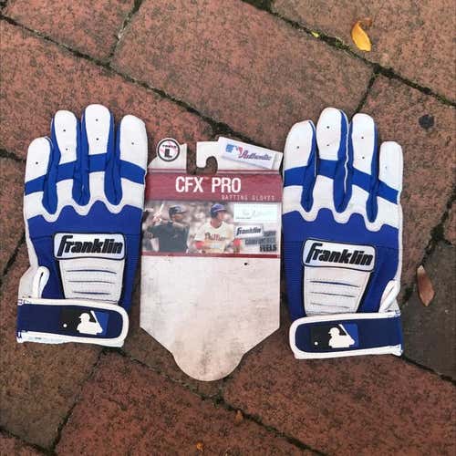 NEW - Franklin CFX PRO Youth Large Blue/White Batting Gloves Gloves Original Packaging