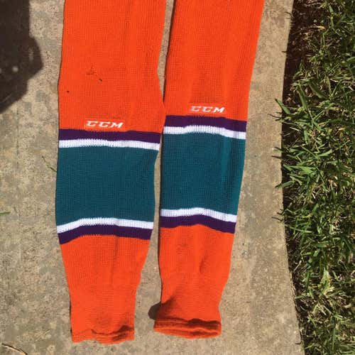 Echl Pro Stock Orlando Solar Bears Game Worn Socks
