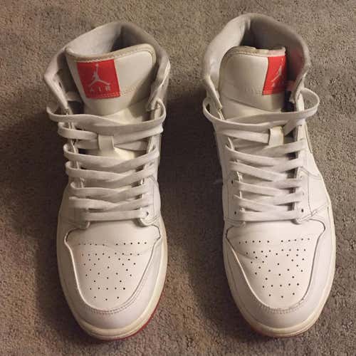White and Orange air jordan retro 1s