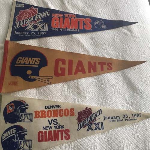 Vintage NY  New York Giants Super Bowl pennants nfl