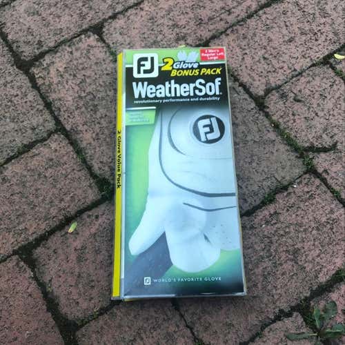 NEW - FootJoy WeatherSof (2-Pack) Men's Cadet Medium/Large White Left Hand Golf Glove - Right Han...