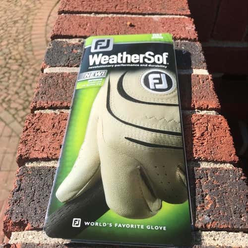 NEW - FootJoy WeatherSof Men's Cadet Medium Tan Left Hand Golf Glove - Right Hand Golfer