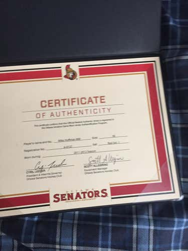 GAME USED Ottawa Senators Mike Hoffman jersey