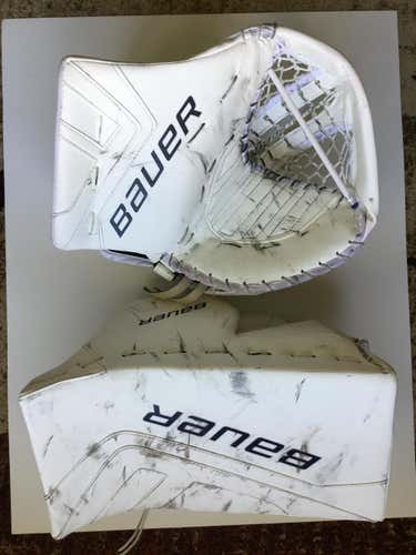 Bauer NXG Pro Goalie Glove & Blocker Set - All white