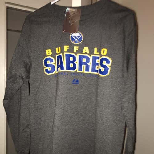 NEW Buffalo Sabres Long Sleeve Shirt Gray Medium