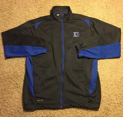 Nike Duke University Mens Lacrosse Team Issued Full Zip Sweater #23 Sz Large