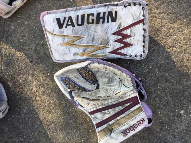 Boston College Pro Stock Reebok Premier Glove and Vaughn 7000 Blocker
