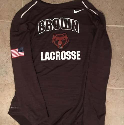 Brown Lacrosse Nike Dri Fit Long Sleeve L