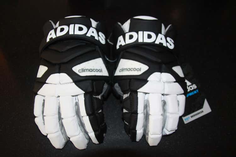 NEW 2016-2017 Adidas EQT Berserker Lacrosse Gloves $165 Medium 12" Black white