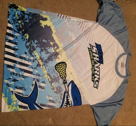LI Blue Sharks Shirt Size XL