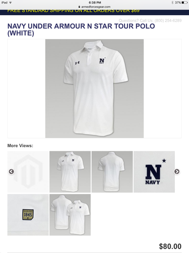US Naval Academy Polo (White) Under Armour (US NAVY)