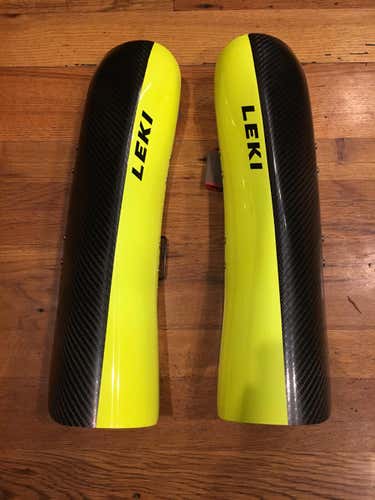 BRAND NEW Leki World Cup Carbon Shin Guard- Black/Yellow