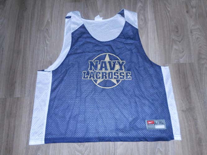 Navy Lacrosse Nike Team Pinnie Reversible Blue/White L/XL