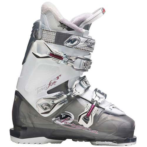 WOMEN'S NORDICA TRANSFIRE DOWNHILL SKI BOOTS (SMOKE BLACK/WHITE) SIZE US 7.5