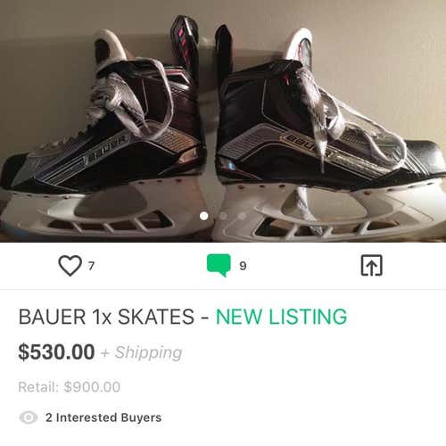 BAUER 1x SKATES NEW MUST GO