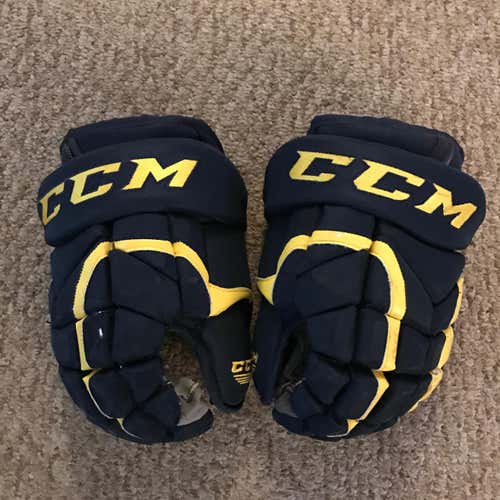 Michigan Wolverines CCM HG12 Pro Stock Gloves Team Issued