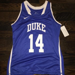 New Nike Womens Duke Blue Devils #14 Lacrosse Racerback Jersey SEWN Womens Medium