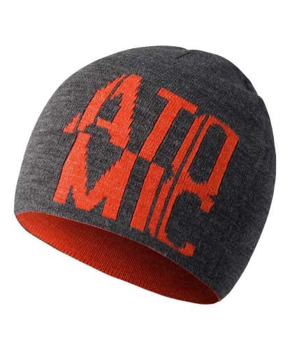 ATOMIC AMT REVERSIBLE WARM WINTER HAT/BEANIE DOUBLE LAYER (RED/ PEPPER BLACK)