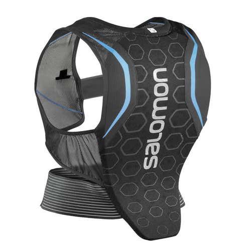NEW! MEN’S SALOMON SKI RACING FLEXCELL BACK PROTECTOR (BLACK/BLUE) LARGE