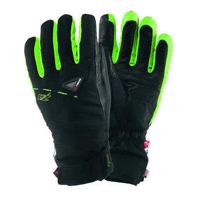 MEN'S ZANIER ALPINE SNOW SKI GLOVES "DACHSTEIN GTX" (MEDIUM/8.5)(BLACK/GREEN)
