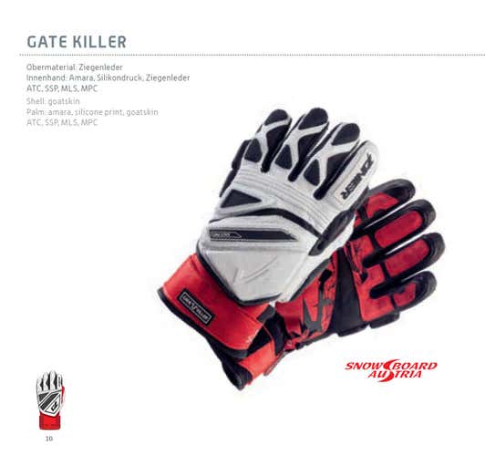 MEN'S/WOMEN'S ZANIER "GATEKILLER" ALPINER RACING WINTER SKI GLOVES (MEDIUM)