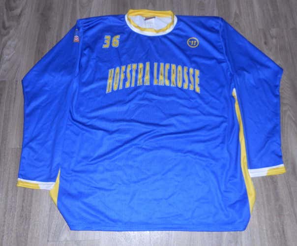 Hofstra Lacrosse Mens Long Sleeve Shooting Shirt Sz XL Blue/Yellow