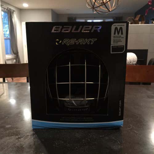 Bauer RE-AKT Helmet w Titanium Cage - Black - Medium - New
