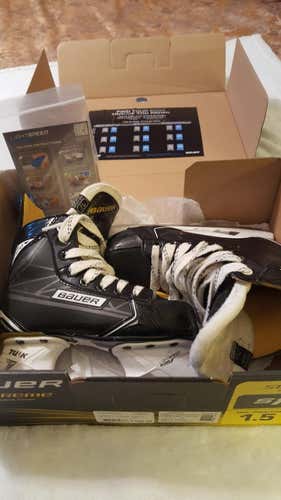 BAUER SUPREME 170 SIZE 1.5 JUNIOR ICE HOCKEY SKATES