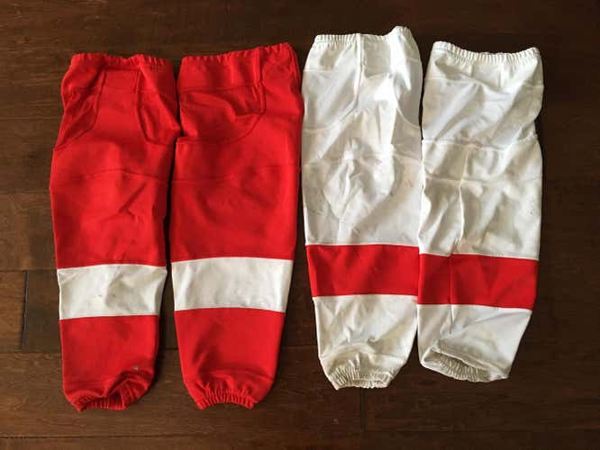 Hockey Socks 2 Pair (Home & Away) Red & White. Jr. 34-40"