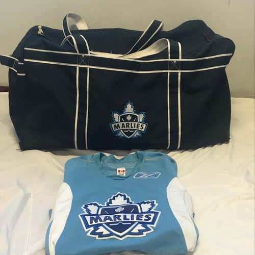 Toronto Marlies AHL Pro Stock Bag And Practice Jersey