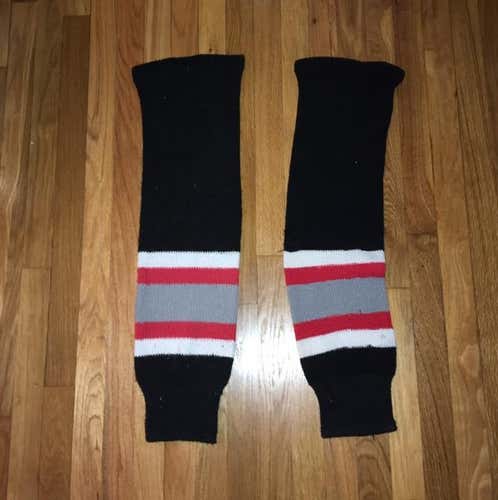 Old Chicago Black Hockey Socks Adult Sized