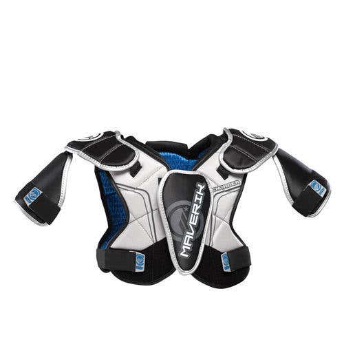 New Maverik Charger lax shoulder pads Size Medium Black grey blue