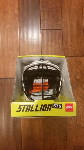 STX Stallion 575 White Lacrosse Helmet – Large
