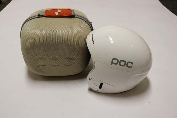 POC Medium 55 / 56 Bone Shell 2.0 Skull X White Ski Helmet + Travel Case + Sleeve