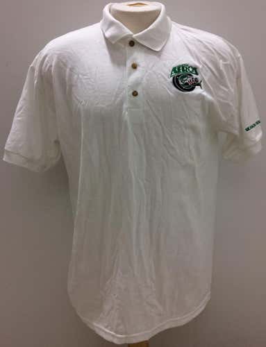 Gildan Houston Aeros Season Ticket Polo Collared Shirt White Men's Large L 8505
