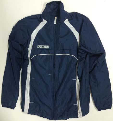 CCM Hockey Jacket Full Zip Mesh Interior Youth Extra Small Navy Blue 9130