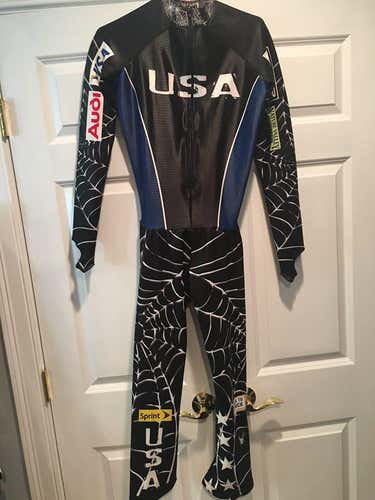 Bode Miller's Used US Ski Team Spyder DH suit-Large