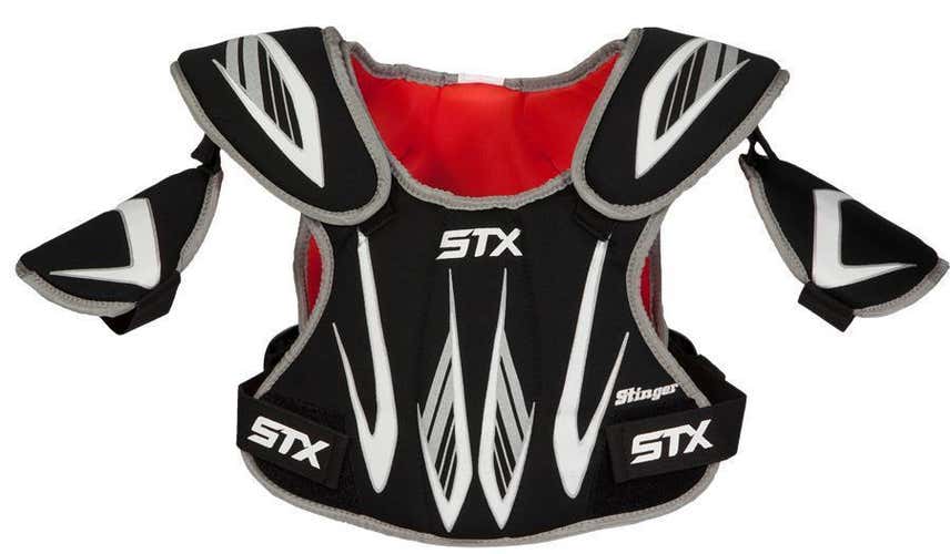 NEW STX Stinger Lacrosse Shoulder Pads Large Black/White Size Large