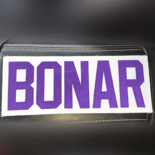 ECHL Pro Stock Orlando Solar Bears White Nameplate Sean Bonar