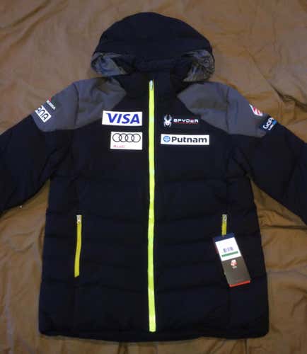 NEW Officially Issued 2017 US Ski Team Spyder Black Rocket Down Jacket Large