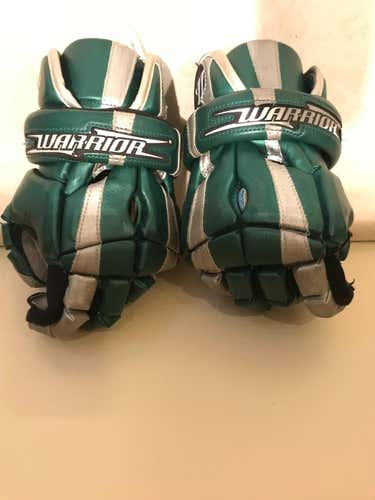 Warrior Rockstar 12" Green and Gray Lacrosse Gloves